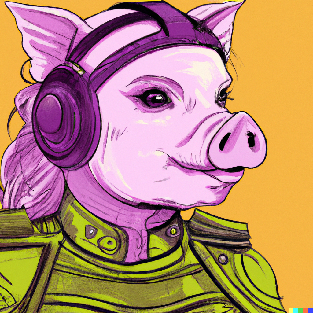 DALL·E 2022-07-02 18.52.06 - Miss Piggy, cyberpunk warrior.png